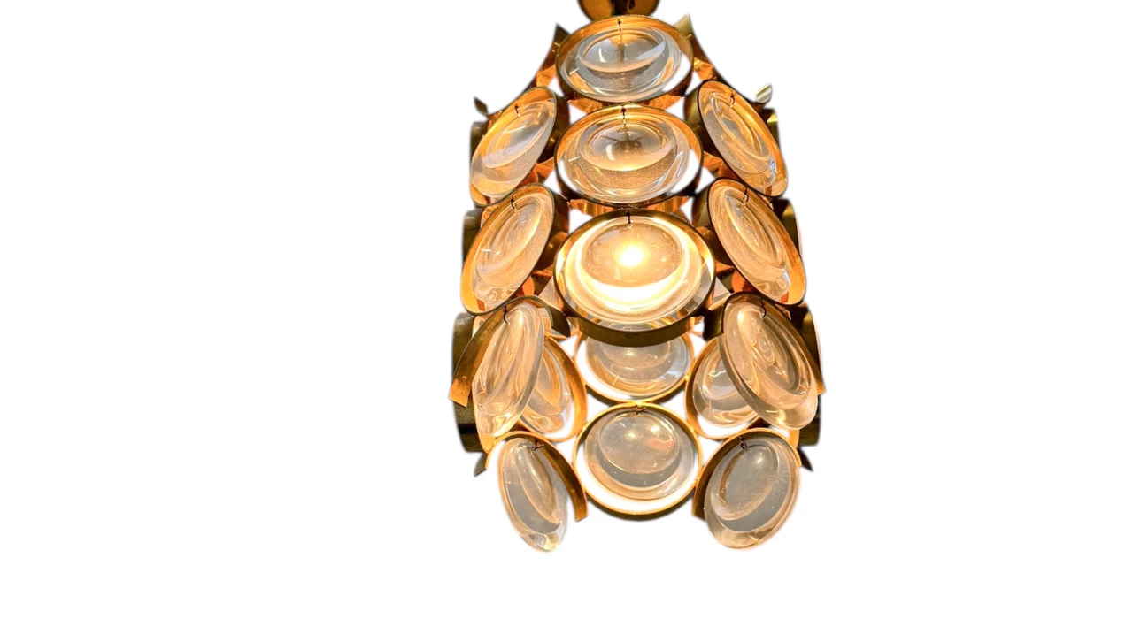 Hollywood Regency Pendant Lamp by Gaetano Sciolari for Palwa Germany, 1970s